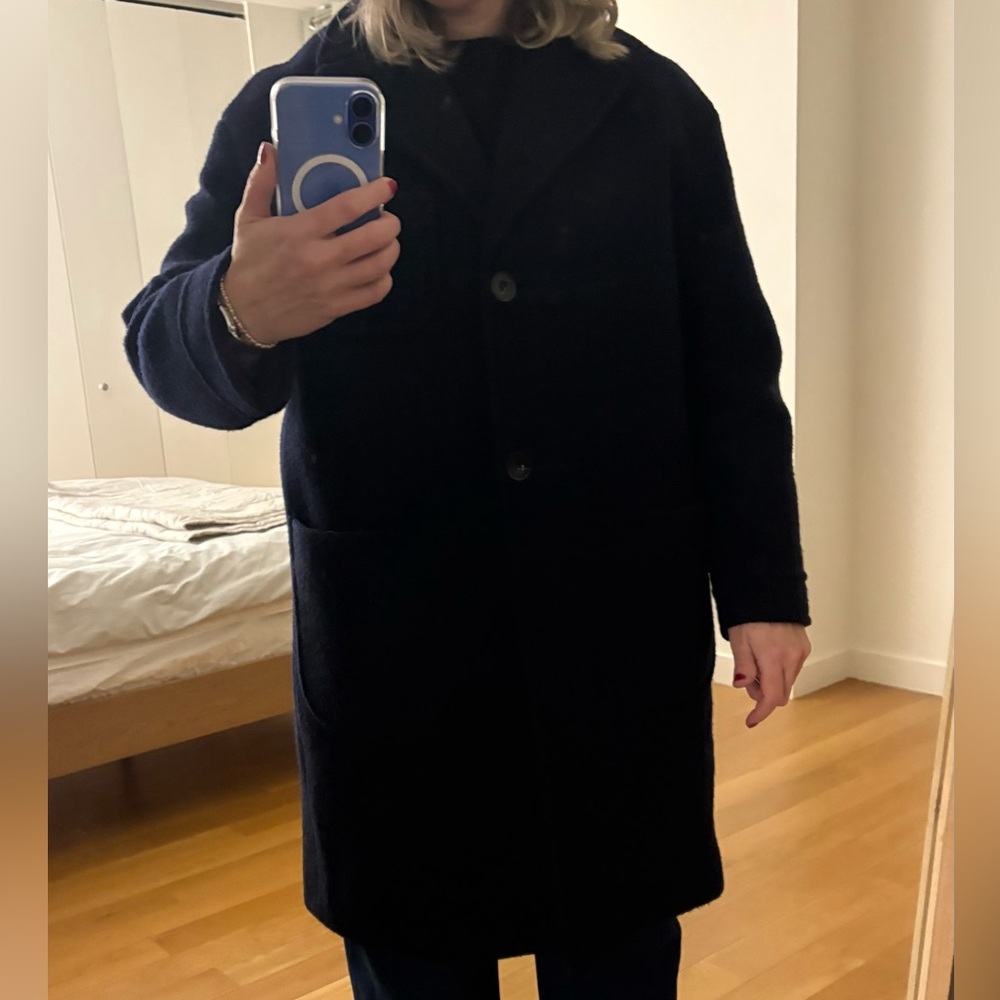 A.P.C. Dark Blue Wool Overcoat - Picture 6 of 7